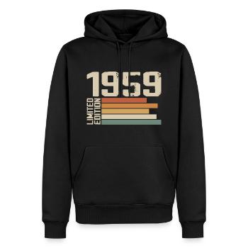 1959 Vintage - Retro 1959 Cadeau Anniversaire 1959 - Sweat à capuche Premium bio Homme - noir - Devant - Nico (187cm)