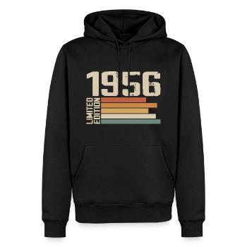 1956 Vintage - Retro 1956 Cadeau Anniversaire 1956 - Sweat à capuche Premium bio Homme - noir - Devant - Nico (187cm)