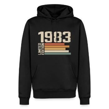 1983 Vintage - Retro 1983 Geburtstagsgeschenk 1983 - Männer Premium Bio Hoodie - Schwarz - Vorne - Nico (187cm)