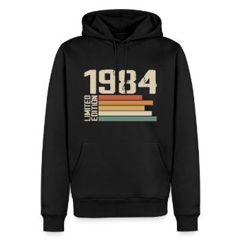 1984 Vintage - Retro 1984 Geburtstagsgeschenk 1984 - Männer Premium Bio Hoodie - Schwarz - Vorne - Nico (187cm)