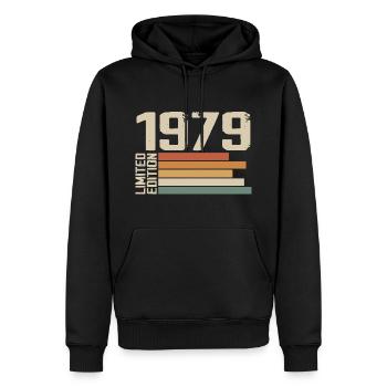 1979 Vintage - Retro 1979 Cadeau Anniversaire 1979 - Sweat à capuche Premium bio Homme - noir - Devant - Nico (187cm)