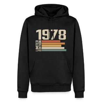 1978 Vintage - Retro 1978 Cadeau Anniversaire 1978 - Sweat à capuche Premium bio Homme - noir - Devant - Nico (187cm)