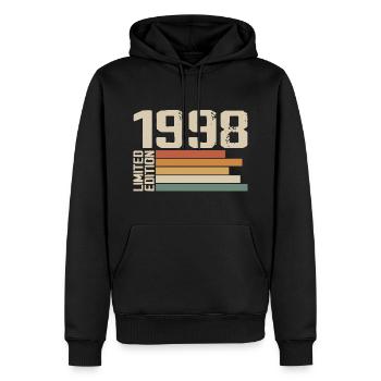 1998 Jahrgang - Retro 1998 Geburtstagsgeschenk 1998 - Männer Premium Bio Hoodie - Schwarz - Vorne - Nico (187cm)