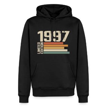 1997 Vintage - Retro 1997 Cadeau Anniversaire 1997 - Sweat à capuche Premium bio Homme - noir - Devant - Nico (187cm)