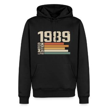 1989 Vintage - Retro 1989 Cadeau Anniversaire 1989 - Sweat à capuche Premium bio Homme - noir - Devant - Nico (187cm)