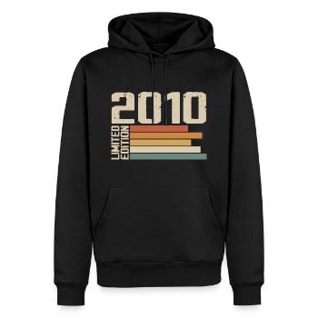 2010 Jahrgang - Retro 2010 Jubiläumsgeschenk 2010 - Männer Premium Bio Hoodie - Schwarz - Vorne - Nico (187cm)
