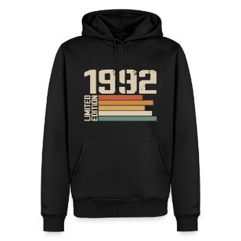 1992 Vintage - Retro 1992 Cadeau Anniversaire 1992 - Sweat à capuche Premium bio Homme - noir - Devant - Nico (187cm)