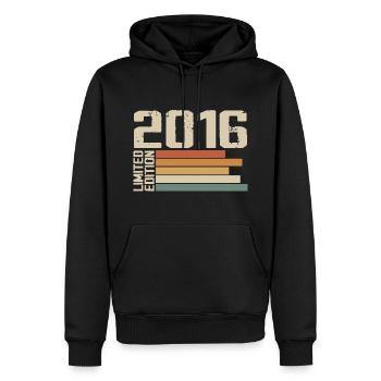 2016 Vintage - Retro 2016 Cadeau Anniversaire 2016 - Sweat à capuche Premium bio Homme - noir - Devant - Nico (187cm)