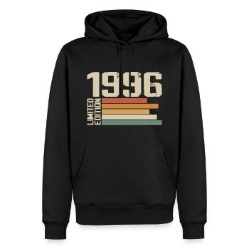 1996 Vintage - Retro 1996 Cadeau Anniversaire 1996 - Sweat à capuche Premium bio Homme - noir - Devant - Nico (187cm)