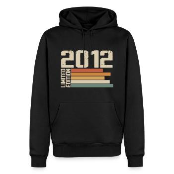2012 Vintage - Retro 2012 Jubiläumsgeschenk 2012 - Männer Premium Bio Hoodie - Schwarz - Vorne - Nico (187cm)