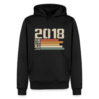 2018 Jahrgang - Retro 2018 Geburtstagsgeschenk 2018 - Männer Premium Bio Hoodie - Schwarz - Vorne - Nico (187cm)