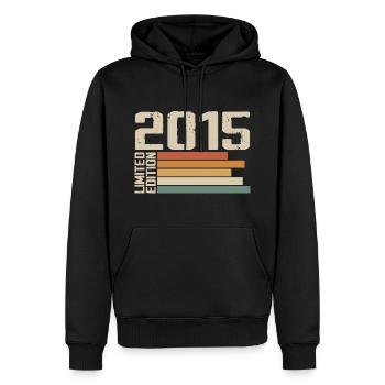 2015 Vintage - Retro 2015 Cadeau Anniversaire 2015 - Sweat à capuche Premium bio Homme - noir - Devant - Nico (187cm)