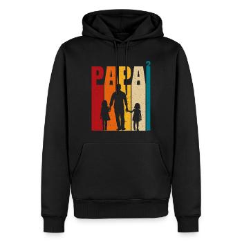 Vater von zwei Töchtern Geschenk Papa Töchter - Männer Premium Bio Hoodie - Schwarz - Vorne - Nico (187cm)