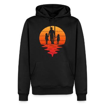 Vater von zwei Töchtern Geschenk Papa Töchter - Männer Premium Bio Hoodie - Schwarz - Vorne - Nico (187cm)