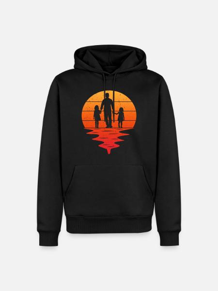 Far til to døtre giver far døtre - Herre Premium økologisk hoodie - sort