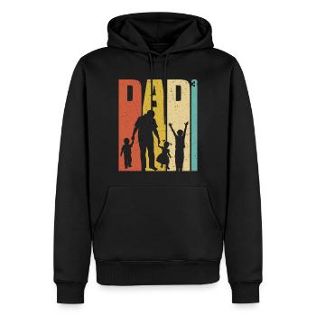 Papa 3 Kinder stolzer Vater 3 Kinder dreifacher Vater - Männer Premium Bio Hoodie - Schwarz - Vorne - Nico (187cm)