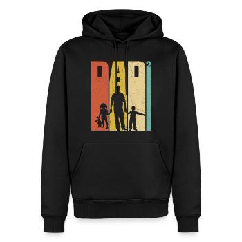 Papa 3 Kinder stolzer Vater 3 Kinder dreifacher Vater - Männer Premium Bio Hoodie - Schwarz - Vorne - Nico (187cm)