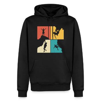 mountain rock climbing - Sweat à capuche Premium bio Homme - noir - Devant - Nico (187cm)