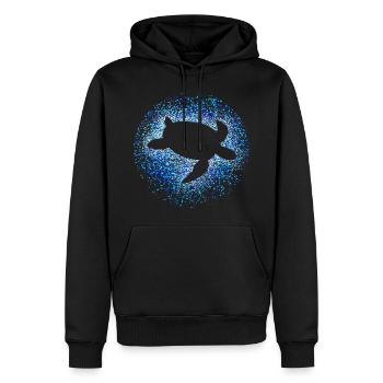 Tortue marine - Sweat à capuche Premium bio Homme - noir - Devant - Nico (187cm)