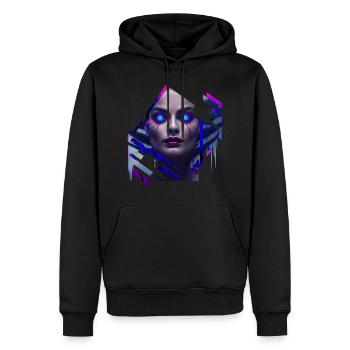 Demon Neon Göttin - Männer Premium Bio Hoodie - Schwarz - Vorne - Nico (187cm)