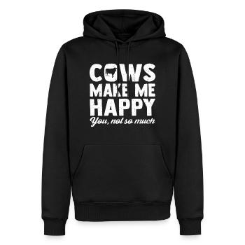 Cows make me happy You, not so much - Men’s Premium Organic Hoodie - black - Front - Nico (187cm)