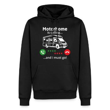 Le camping-car appelle et je dois y aller - Sweat à capuche Premium bio Homme - noir - Devant - Nico (187cm)