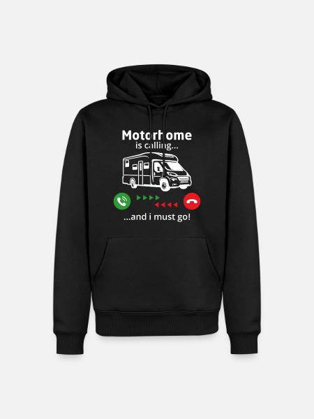 Motorhome is calling and i must go - Men’s Premium Organic Hoodie - black