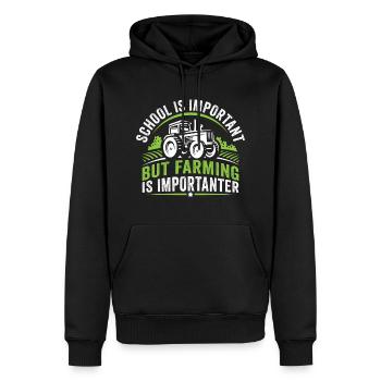 Schule ist wichtig, aber Landwirtschaft ist wichtiger - Männer Premium Bio Hoodie - Schwarz - Vorne - Nico (187cm)