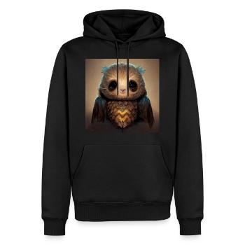 Cute owl hybrid - Men’s Premium Organic Hoodie - black - Front - Nico (187cm)