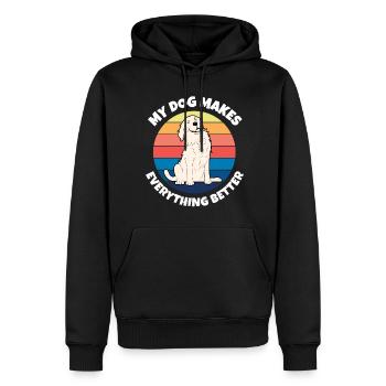 Amoureux des chiens Amoureux des animaux Dire drôle de propriétaire d’animal - Sweat à capuche Premium bio Homme - noir - Devant - Nico (187cm)