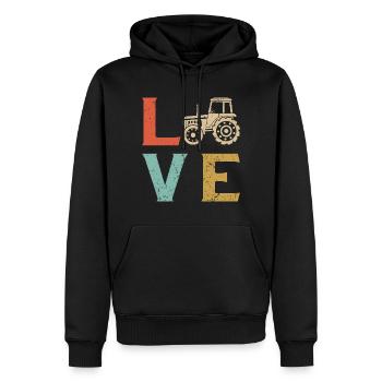 J'aime tracteur t-shirt agriculteur - Sweat à capuche Premium bio Homme - noir - Devant - Nico (187cm)