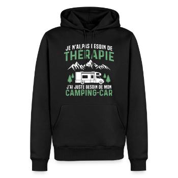 J'ai juste besoin de mon camping car - Sweat à capuche Premium bio Homme - noir - Devant - Nico (187cm)