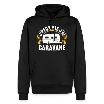 J'peux pas j'ai caravane - Sweat à capuche Premium bio Homme - noir - Devant - Nico (187cm)