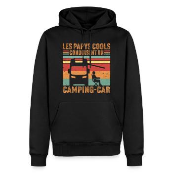 Les papys cools conduisent camping-car - Sweat à capuche Premium bio Homme - noir - Devant - Nico (187cm)