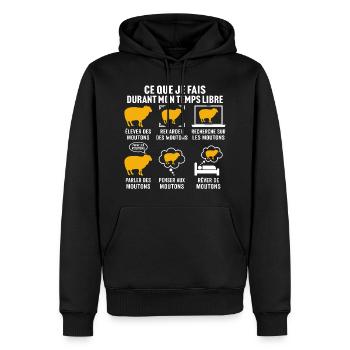 mon temps libre élever des moutons - Sweat à capuche Premium bio Homme - noir - Devant - Nico (187cm)