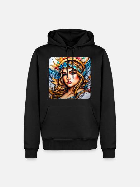 Ange - Sweat à capuche Premium bio Homme - noir