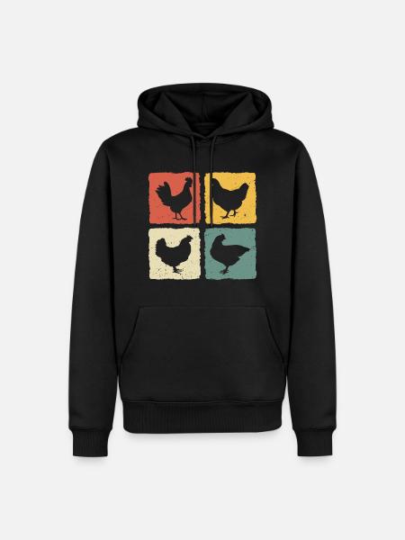 Retro Hens - Men’s Premium Organic Hoodie - black