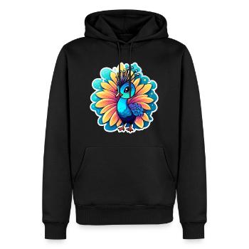 Peacock Bird Drawing - Men’s Premium Organic Hoodie - black - Front - Nico (187cm)