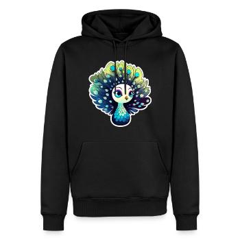 Peacock Bird Drawing - Men’s Premium Organic Hoodie - black - Front - Nico (187cm)