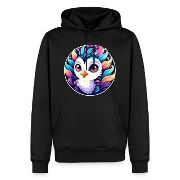 Peacock Bird Drawing - Men’s Premium Organic Hoodie - black - Front - Nico (187cm)