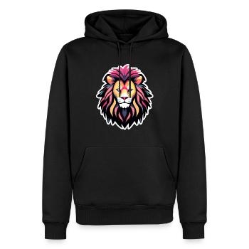 Löwe Zeichnung - Männer Premium Bio Hoodie - Schwarz - Vorne - Nico (187cm)