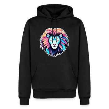 Löwe Zeichnung - Männer Premium Bio Hoodie - Schwarz - Vorne - Nico (187cm)