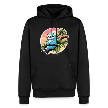 Faultier Zeichnung - Männer Premium Bio Hoodie - Schwarz - Vorne - Nico (187cm)