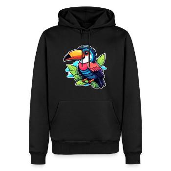 Tukan Vogel Illustration - Männer Premium Bio Hoodie - Schwarz - Vorne - Nico (187cm)