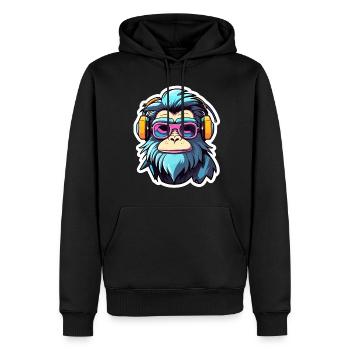 Affe Illustration - Männer Premium Bio Hoodie - Schwarz - Vorne - Nico (187cm)