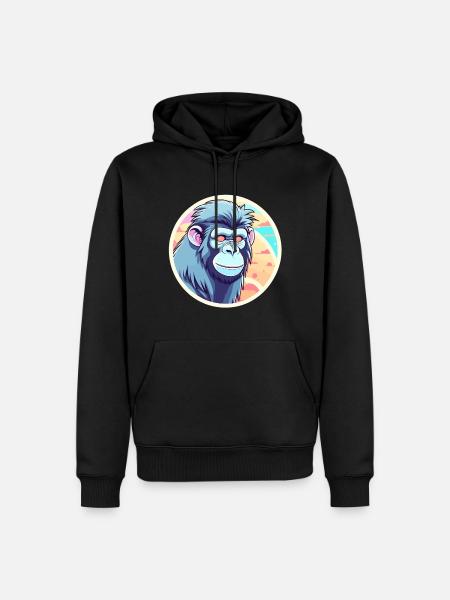 Monkey Illustration - Men’s Premium Organic Hoodie - black