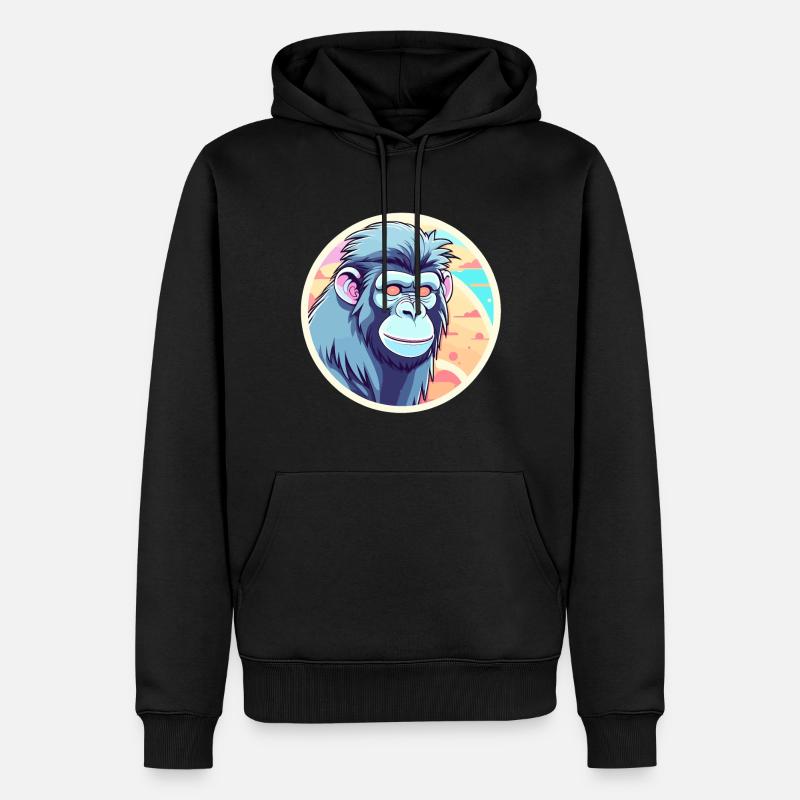 Illustration de singe - Sweat à capuche Premium bio Homme - noir