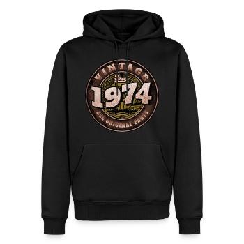 51. Geburtstag Vintage 1974 DDR Geschenk - Männer Premium Bio Hoodie - Schwarz - Vorne - Nico (187cm)