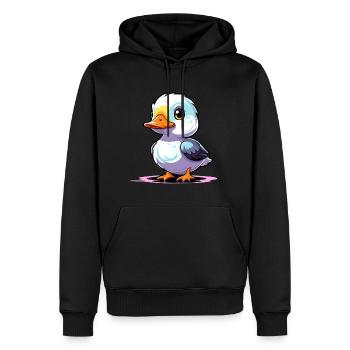 Duck Illustration - Men’s Premium Organic Hoodie - black - Front - Nico (187cm)