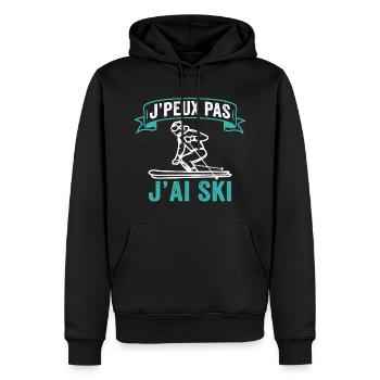 J'Peux Pas J'ai Ski Humour Cadeau Ski Alpin Sport - Sweat à capuche Premium bio Homme - noir - Devant - Nico (187cm)